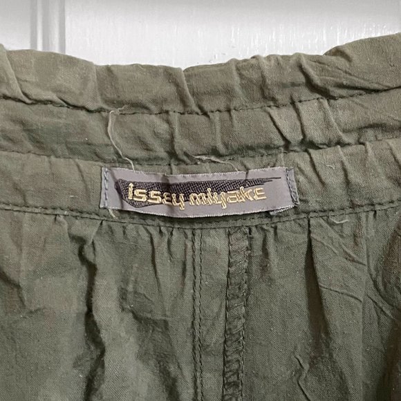 Isse Miyake Set Pants & Top Size 9 M L Green Dye Drawstring Ruching Vintage 90s - Picture 11 of 12
